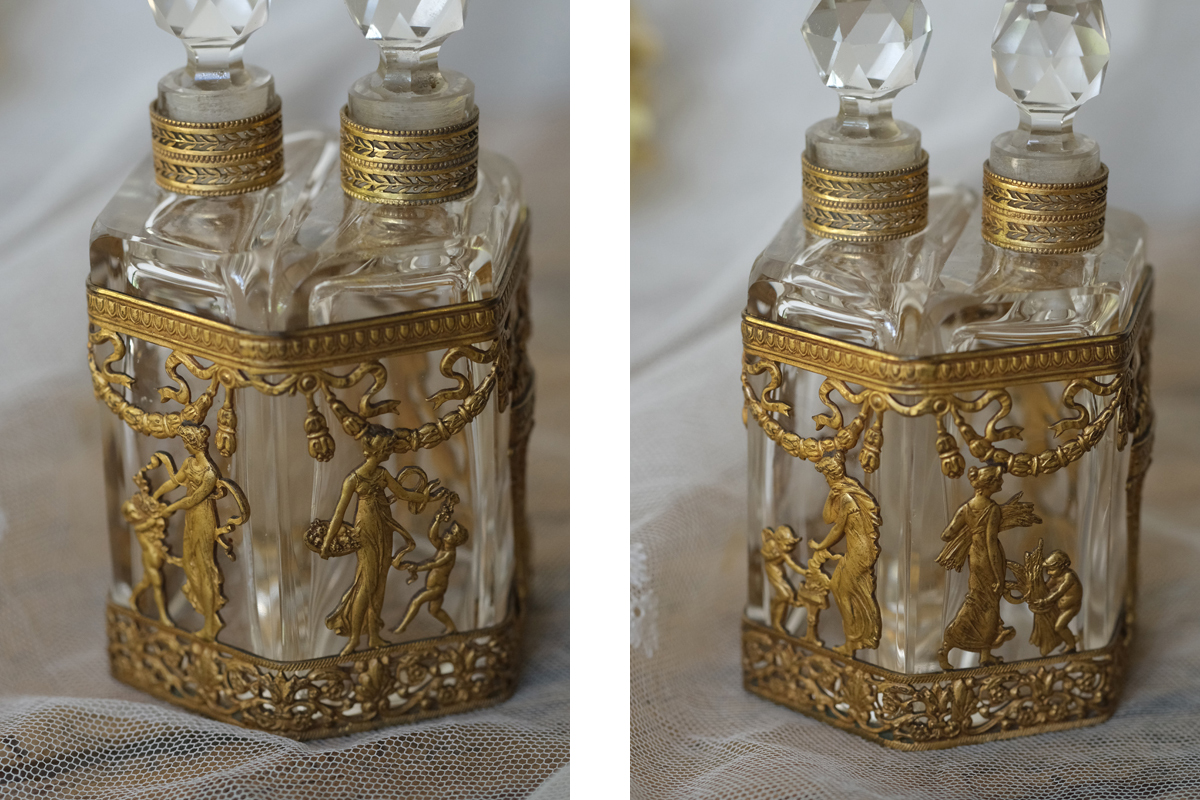 B87 フランス アンティーク オルモル装飾のパフュームボトル 香水瓶